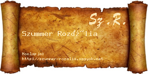 Szummer Rozália névjegykártya