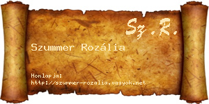 Szummer Rozália névjegykártya